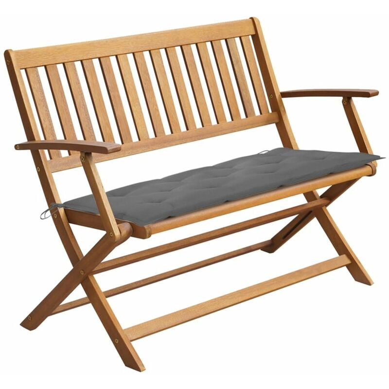 

Banco de jardin con cojin madera maciza de acacia 120 cm