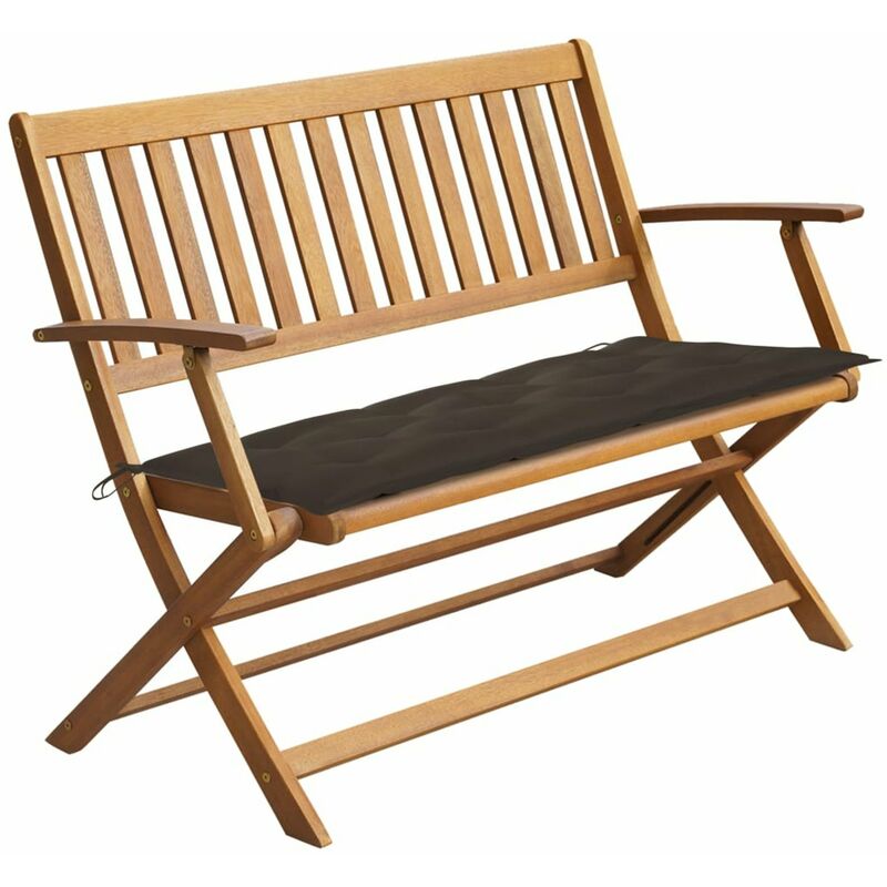 

Banco de jardin con cojin madera maciza de acacia 120 cm