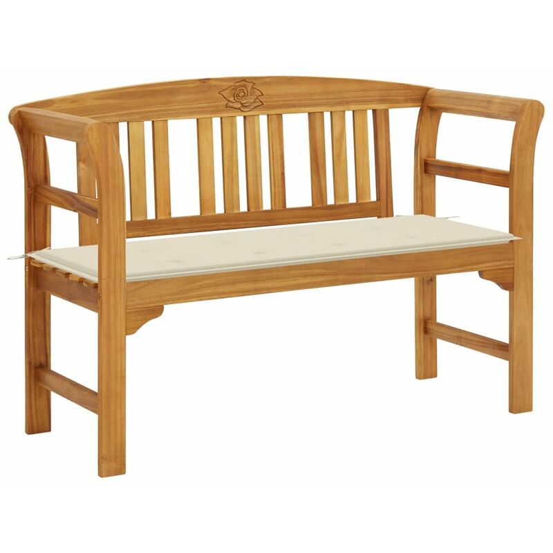 

Banco de jardin con cojin madera maciza de acacia 120 cm
