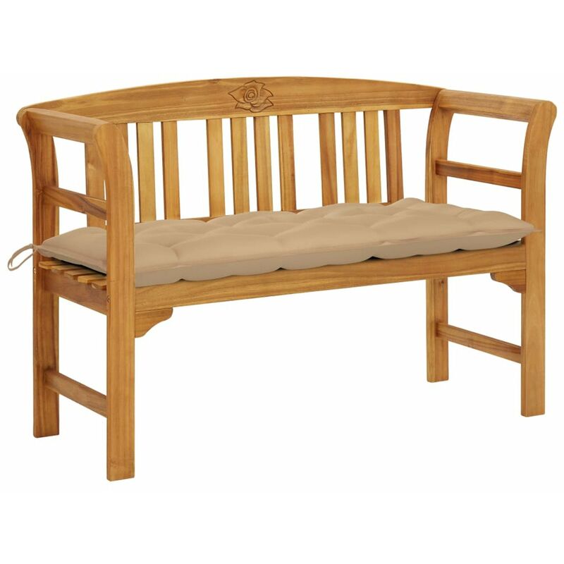 

Banco de jardin con cojin madera maciza de acacia 120 cm