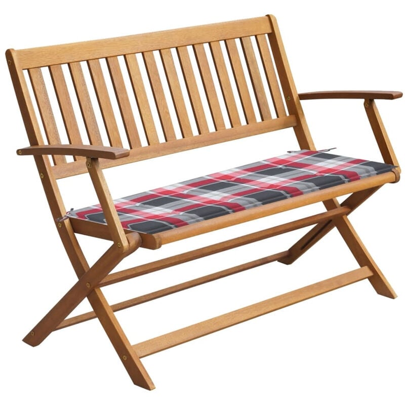

Banco de jardin con cojin madera maciza de acacia 120 cm