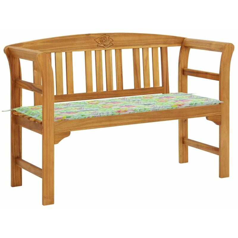 

Banco de jardin con cojin madera maciza de acacia 120 cm