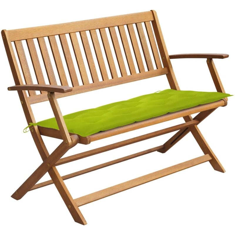 

Banco de jardín con cojín madera maciza de acacia 120 cm
