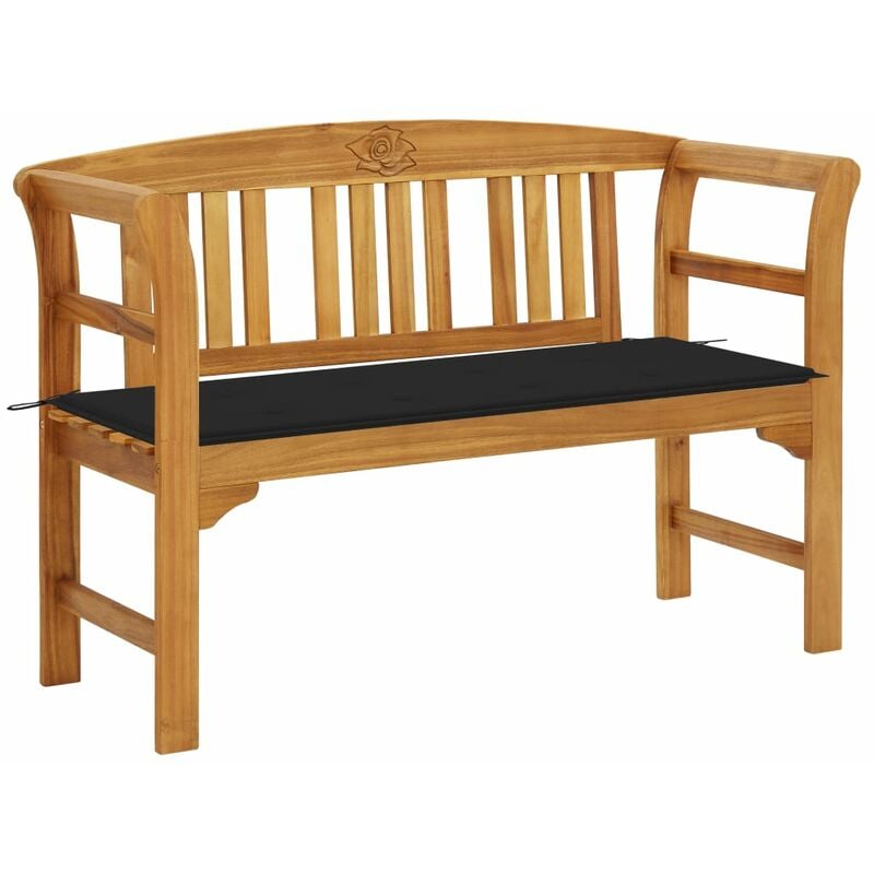 

Banco de jardín con cojín madera maciza de acacia 120 cm