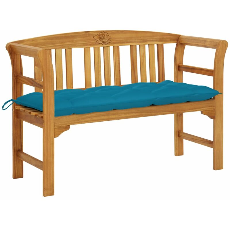 

Banco de jardín con cojín madera maciza de acacia 120 cm