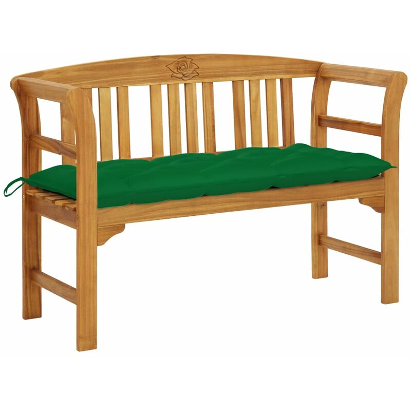 

Banco de jardín con cojín madera maciza de acacia 120 cm