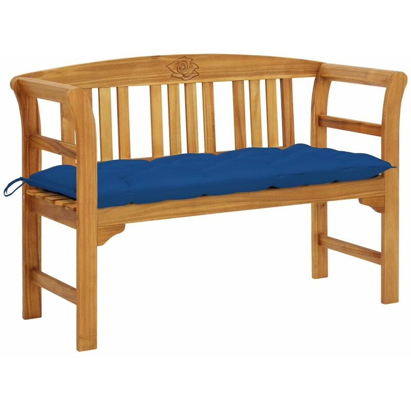 

Banco de jardín con cojín madera maciza de acacia 120 cm