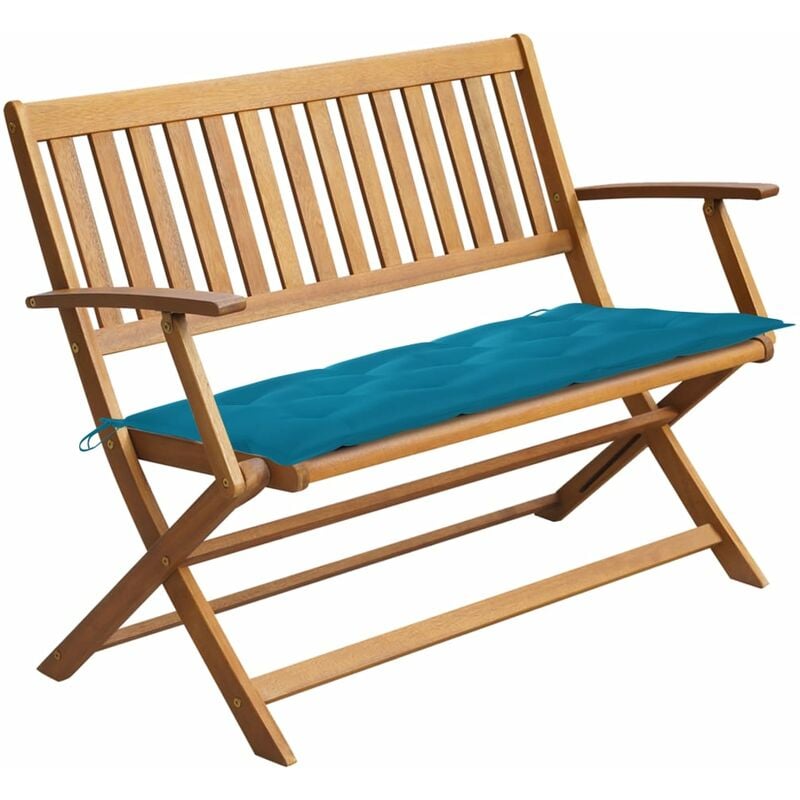 

Banco de jardín con cojín madera maciza de acacia 120 cm