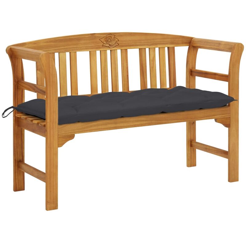 

Banco de jardín con cojín madera maciza de acacia 120 cm