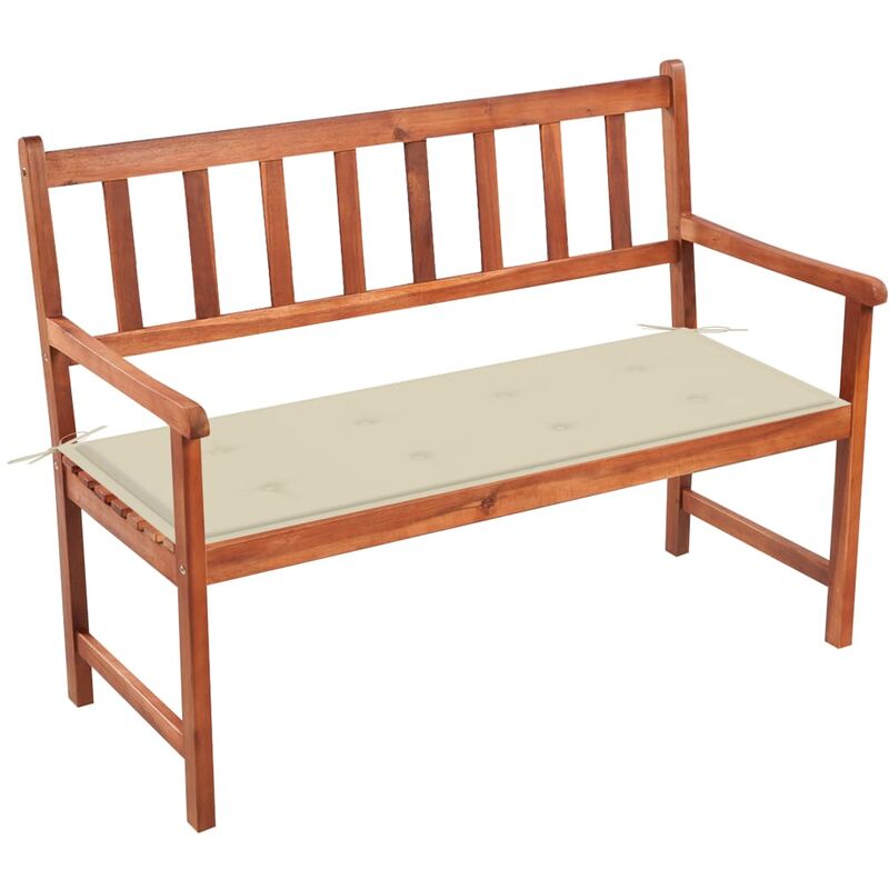 

Banco de jardín con cojín madera maciza de acacia 120 cm