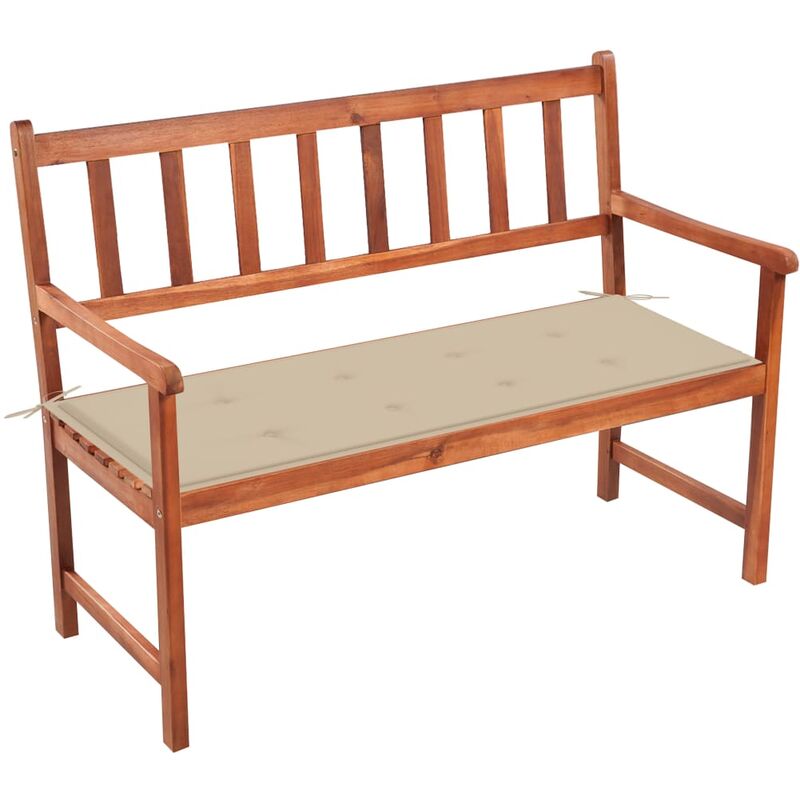 

Banco de jardín con cojín madera maciza de acacia 120 cm