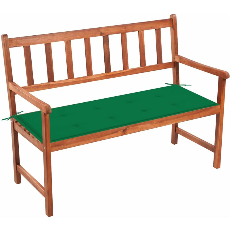 

Banco de jardín con cojín madera maciza de acacia 120 cm