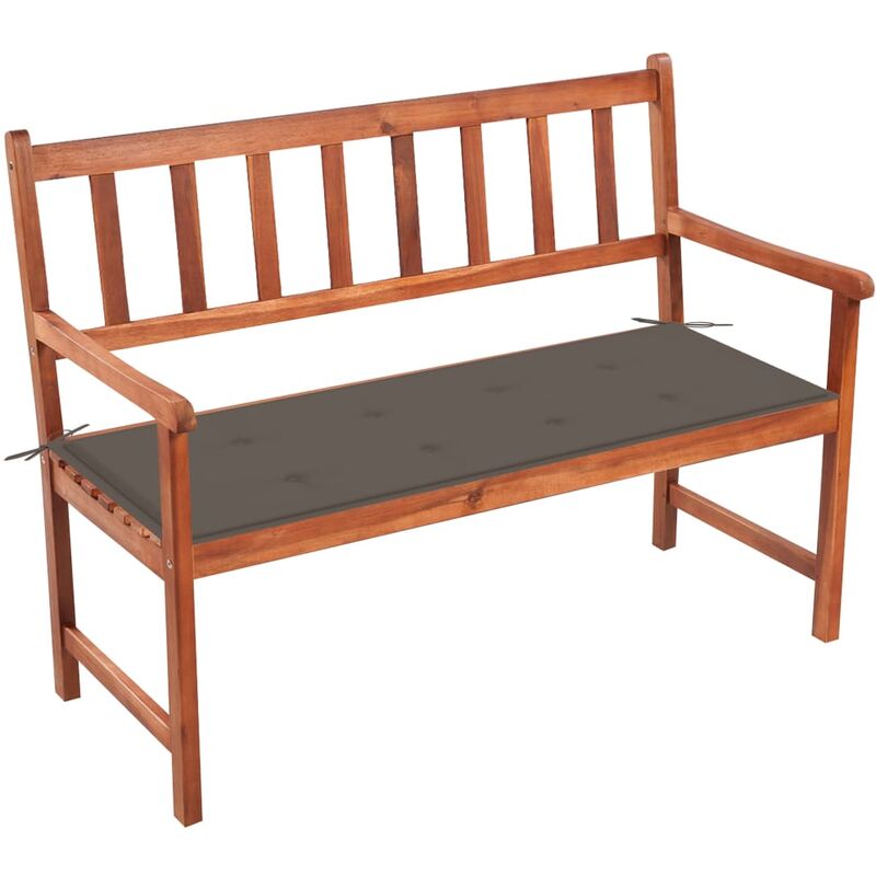 

Banco de jardín con cojín madera maciza de acacia 120 cm