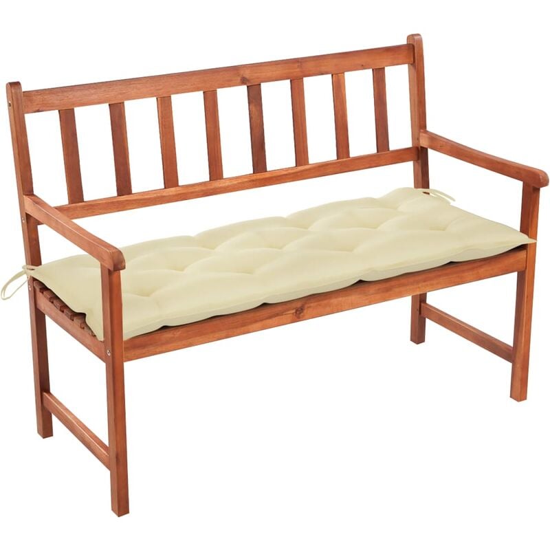 

Banco de jardín con cojín madera maciza de acacia 120 cm