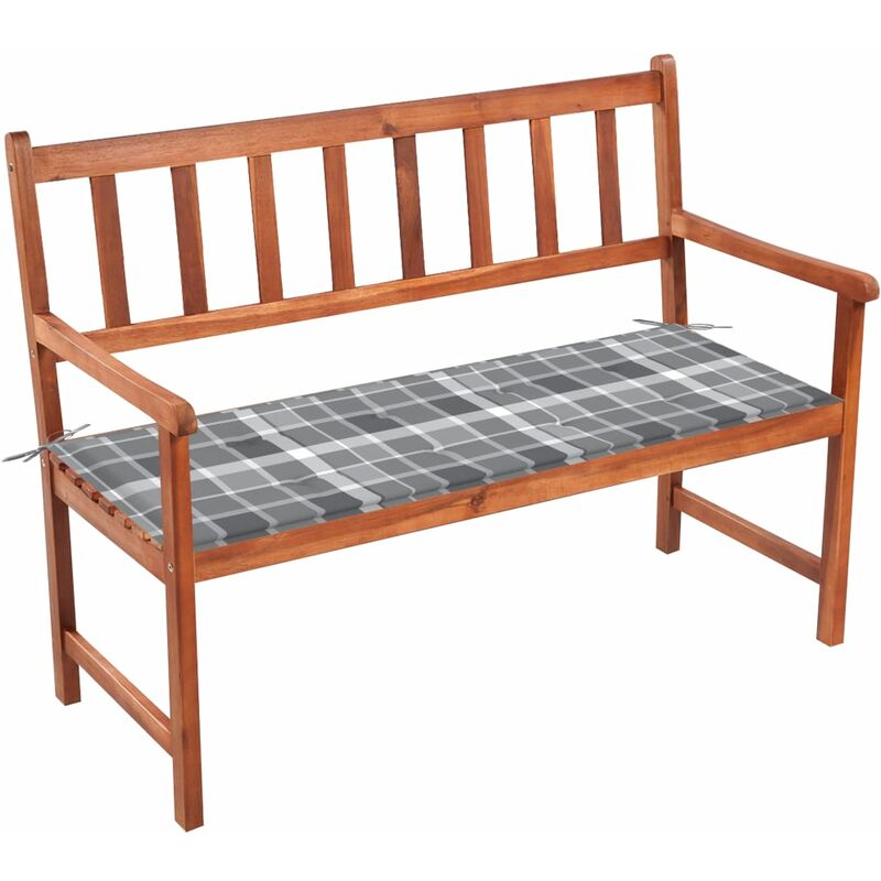 

Banco de jardín con cojín madera maciza de acacia 120 cm