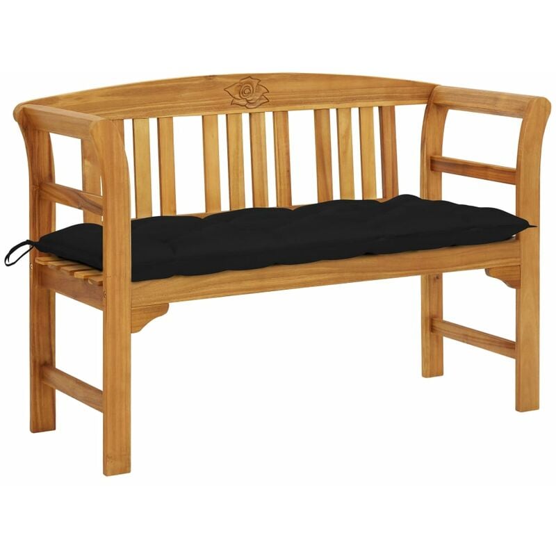 

Banco de jardín con cojín madera maciza de acacia 120 cm