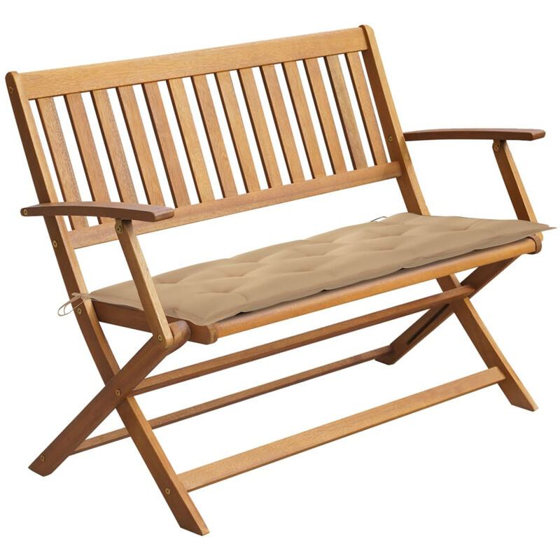 

Banco de jardin con cojin madera maciza de acacia 120 cm