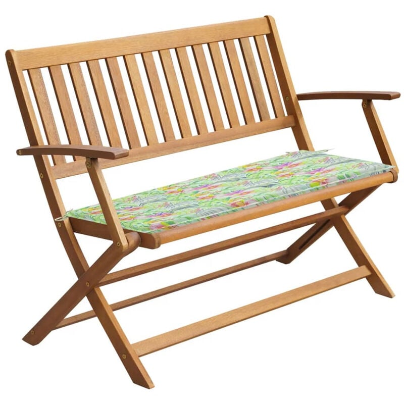 

Banco de jardin con cojin madera maciza de acacia 120 cm