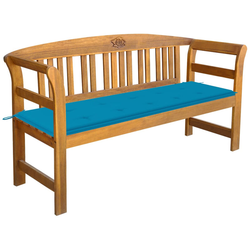 

Banco de jardin con cojin madera maciza de acacia 157 cm