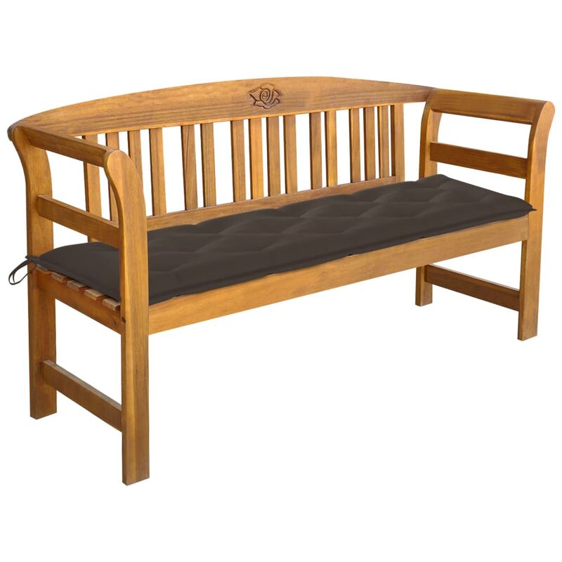 

Banco de jardín con cojín madera maciza de acacia 157 cm