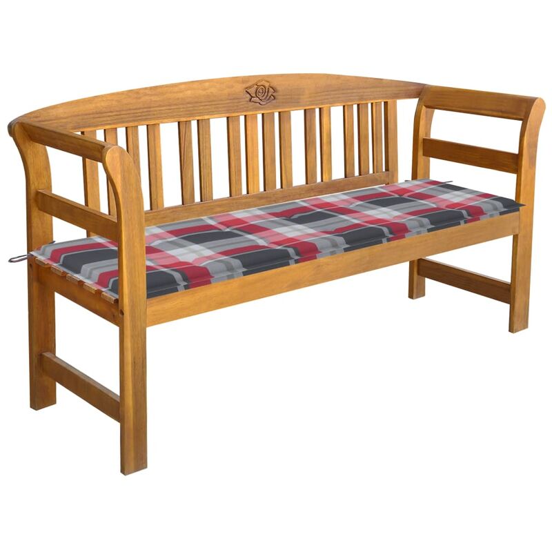 

Banco de jardín con cojín madera maciza de acacia 157 cm