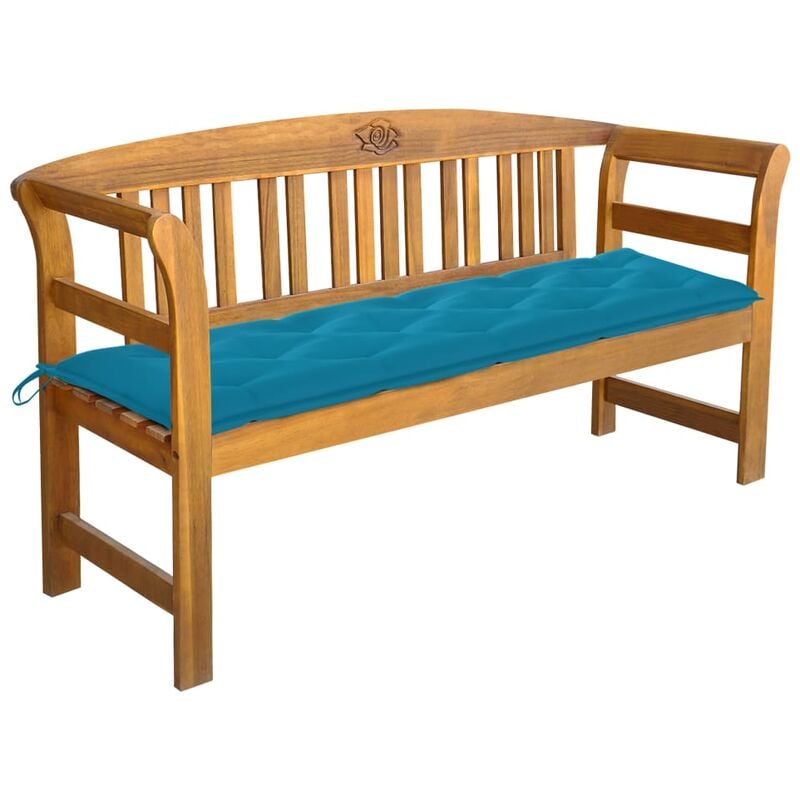

Banco de jardín con cojín madera maciza de acacia 157 cm