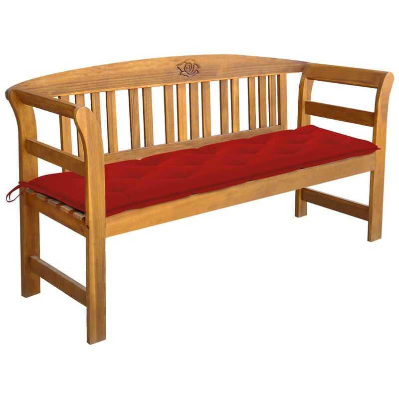 

Banco de jardín con cojín madera maciza de acacia 157 cm