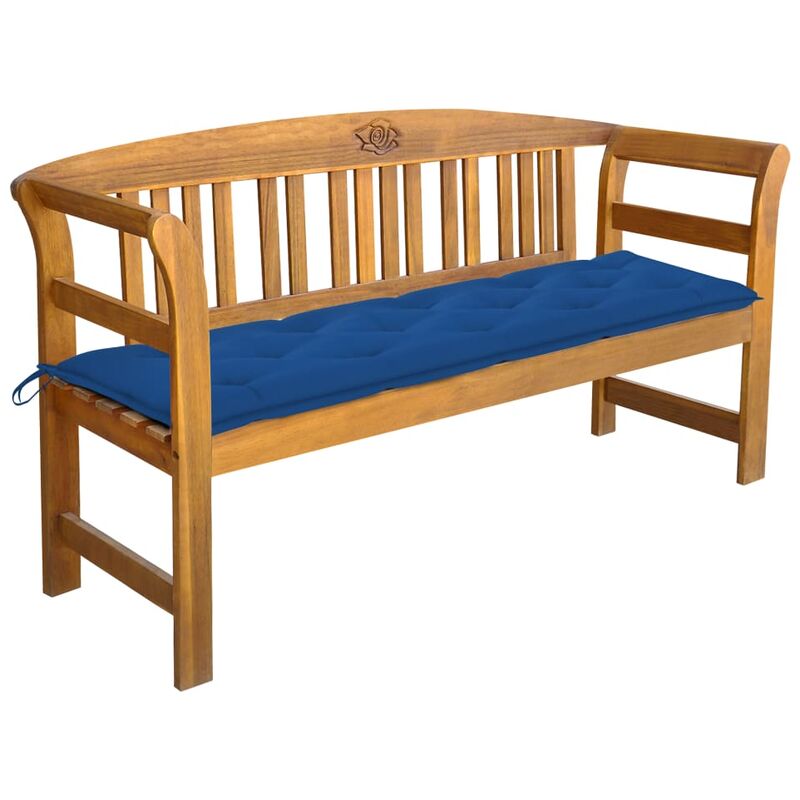 

Banco de jardín con cojín madera maciza de acacia 157 cm