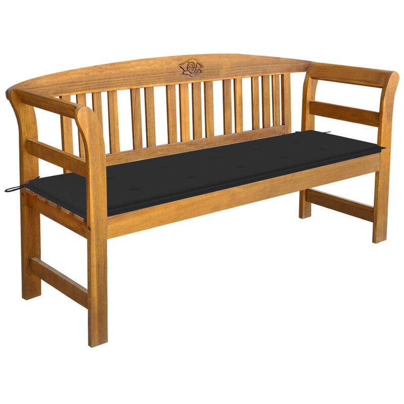 

Banco de jardin con cojin madera maciza de acacia 157 cm