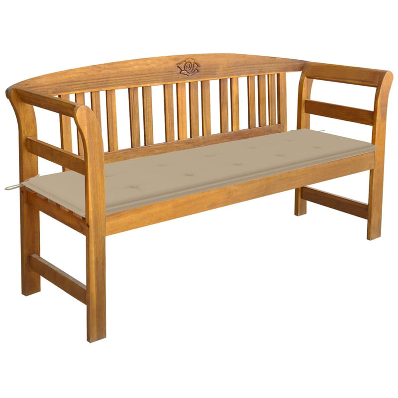 

Banco de jardin con cojin madera maciza de acacia 157 cm