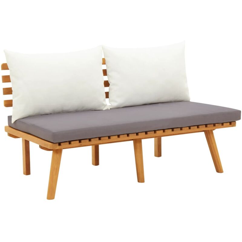

Banco de jardín con cojines madera maciza de acacia 115 cm