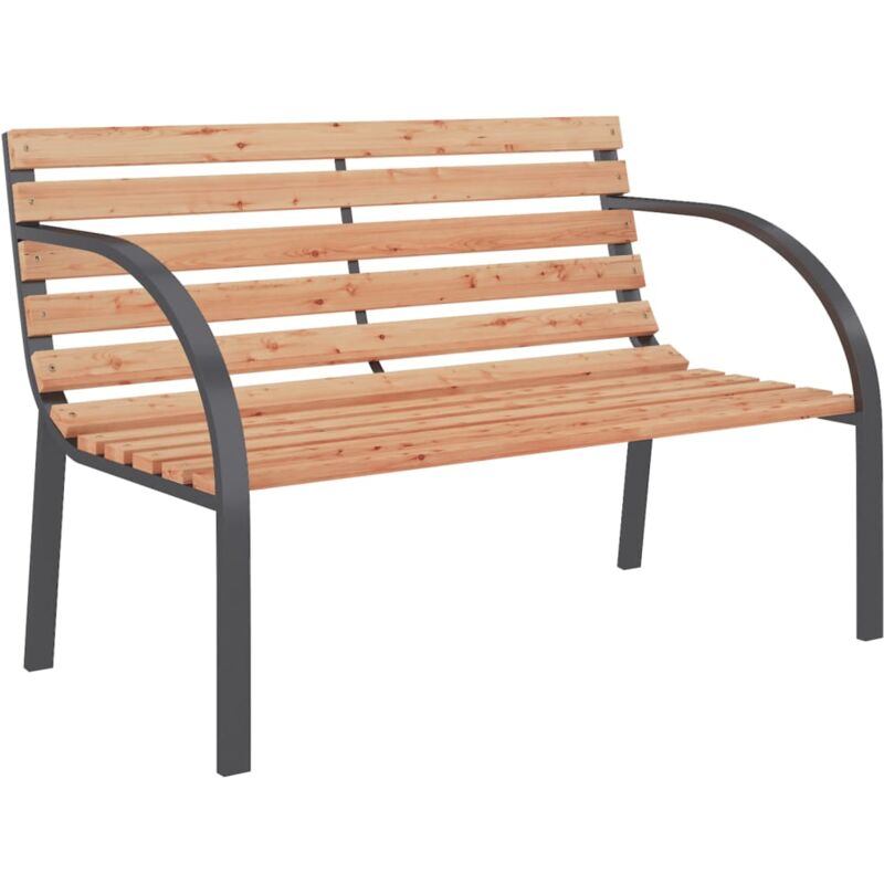 

vidaXL Banco de jardín de madera y hierro 120 cm - Marrón