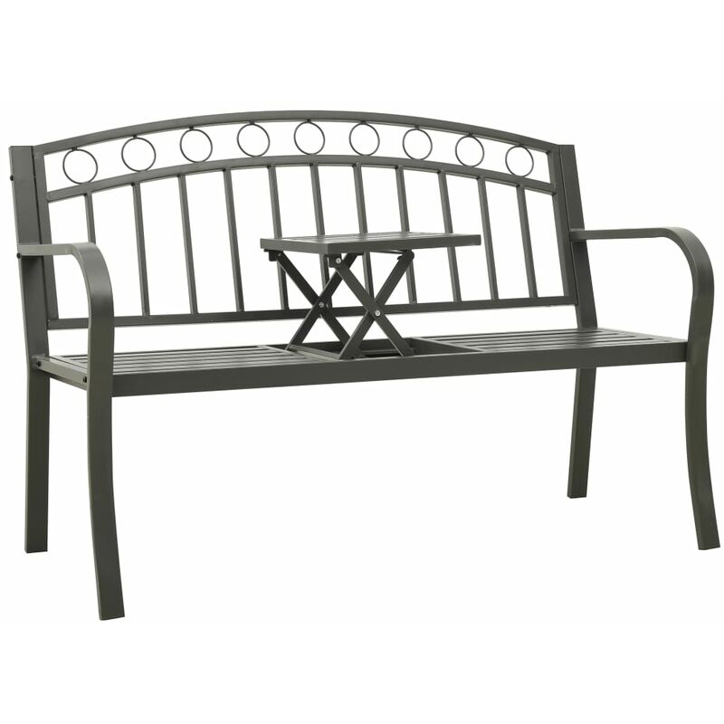 

Banco de jardín con mesa acero gris 125 cm