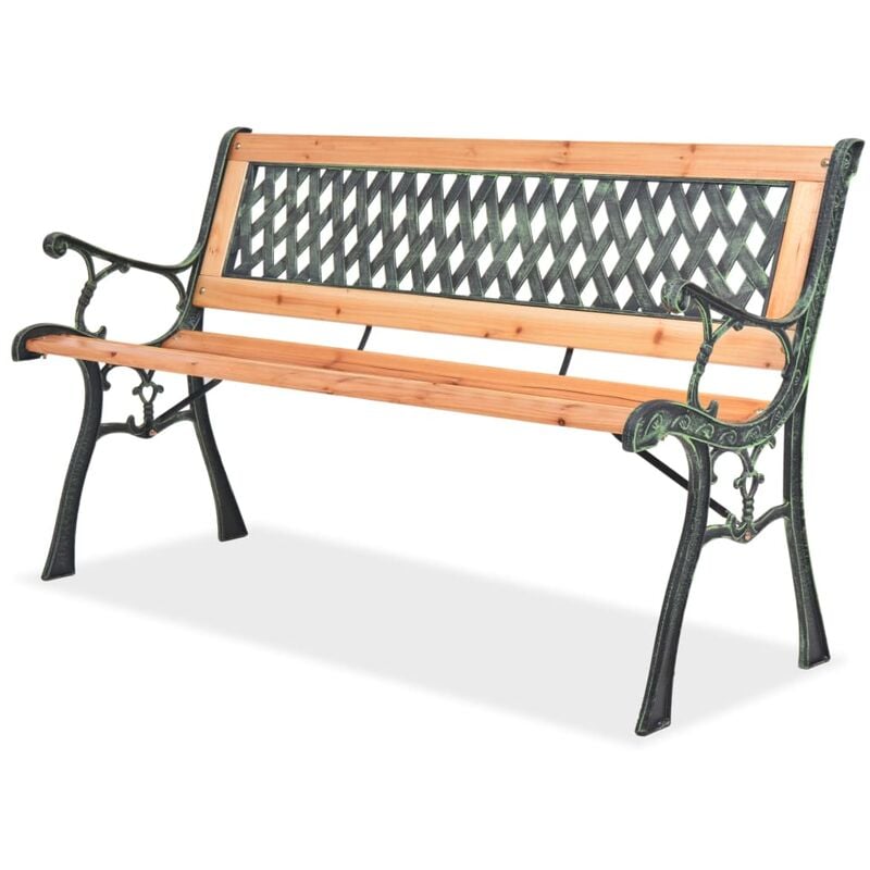 

vidaXL Banco de Jardín 122 cm con Respaldo Diseño de Rombos - Marrón