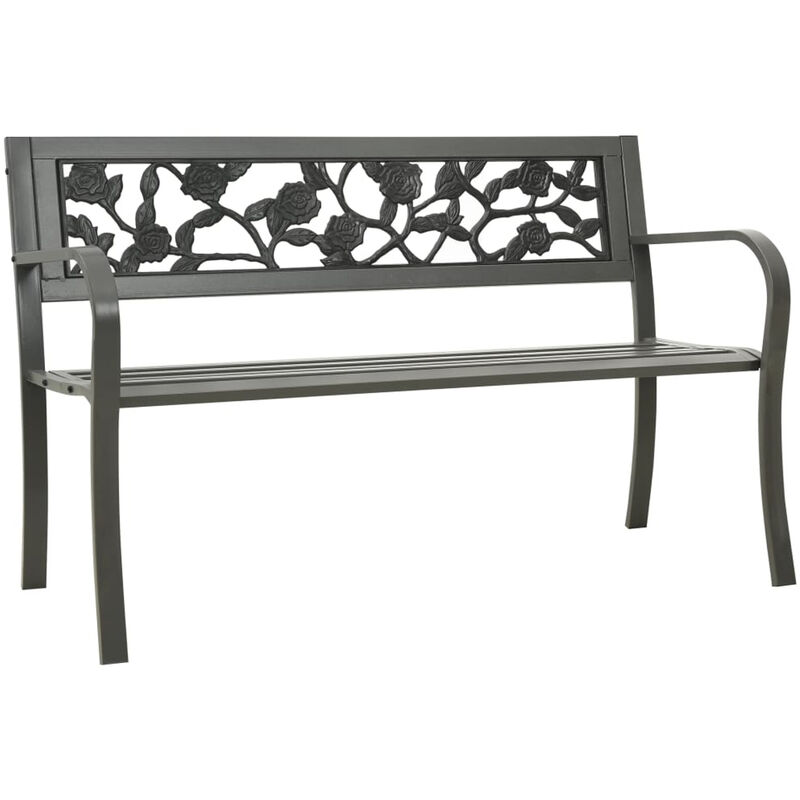 

Banco de jardin de acero gris 125 cm