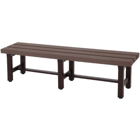 Banco de jardín de aluminio resistente a la intemperie patas ajustables 150 cm marrón 040005828