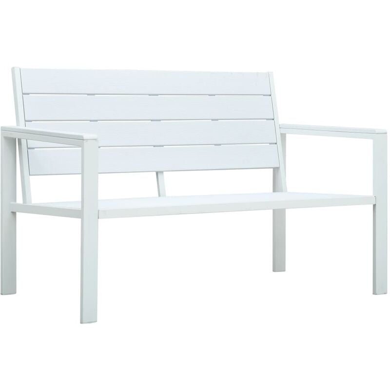 

Banco de jardín de HDPE aspecto de madera blanco 120 cm