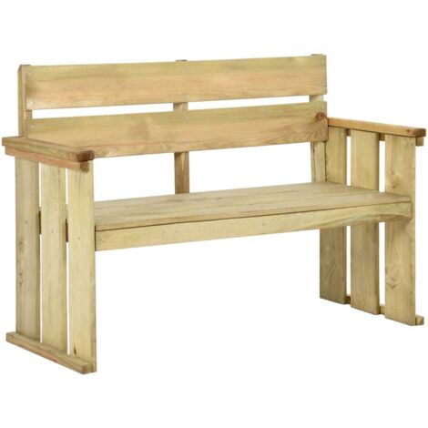 Banco de jardín de madera de pino impregnada 121 cm