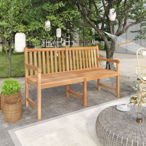 Banco de jardín de madera maciza de teca 150 cm vidaXL