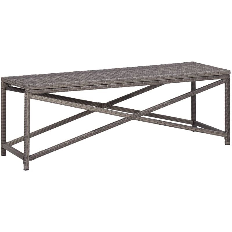 

Banco de jardín de ratán sintético gris 120 cm