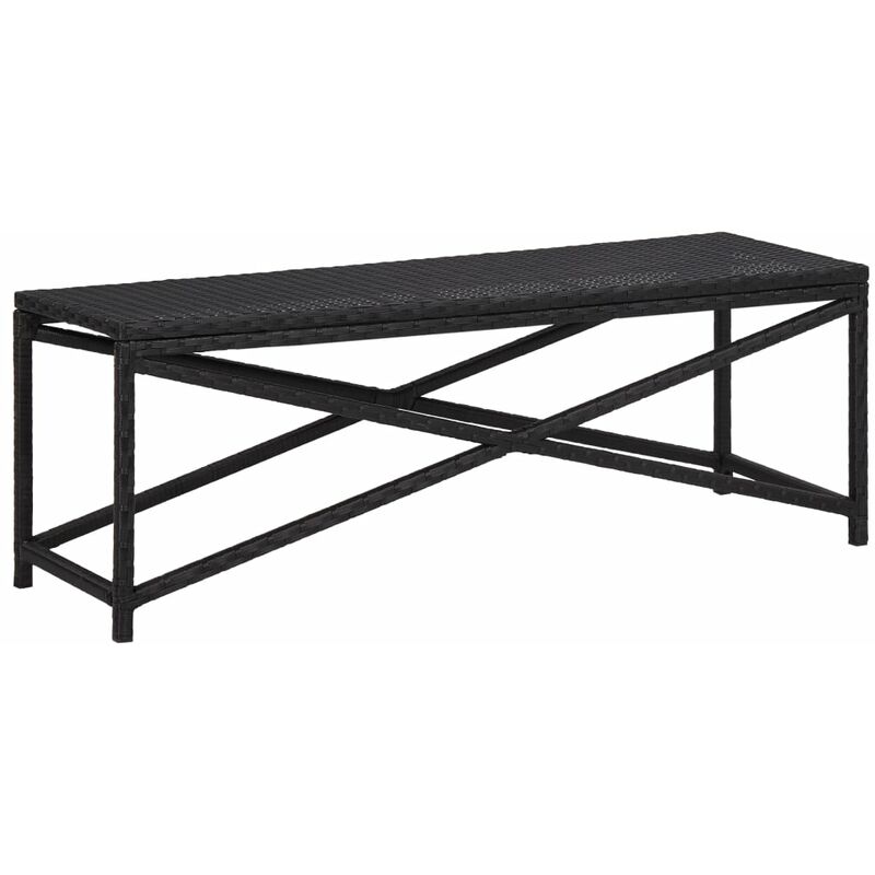 

Banco de jardín de ratán sintético negro 120 cm
