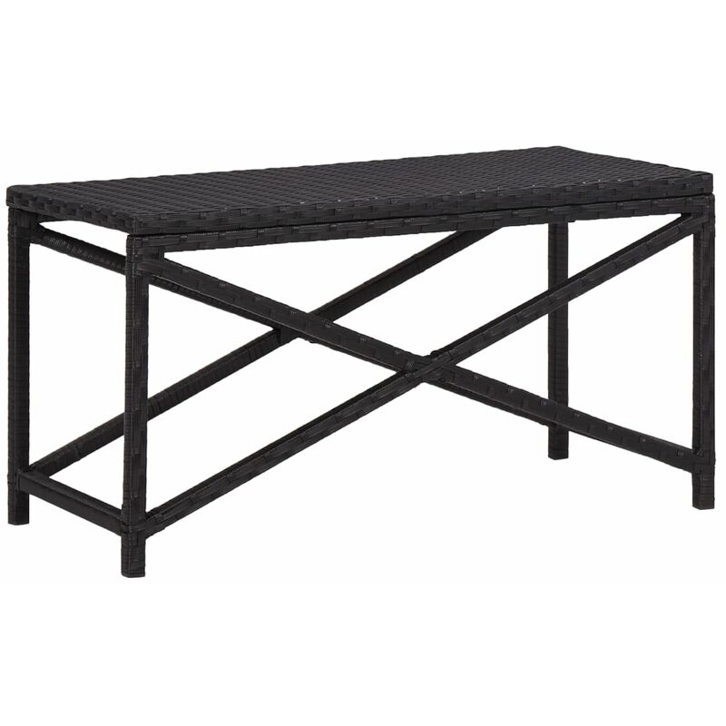 

Banco de jardín de ratán sintético negro 80 cm