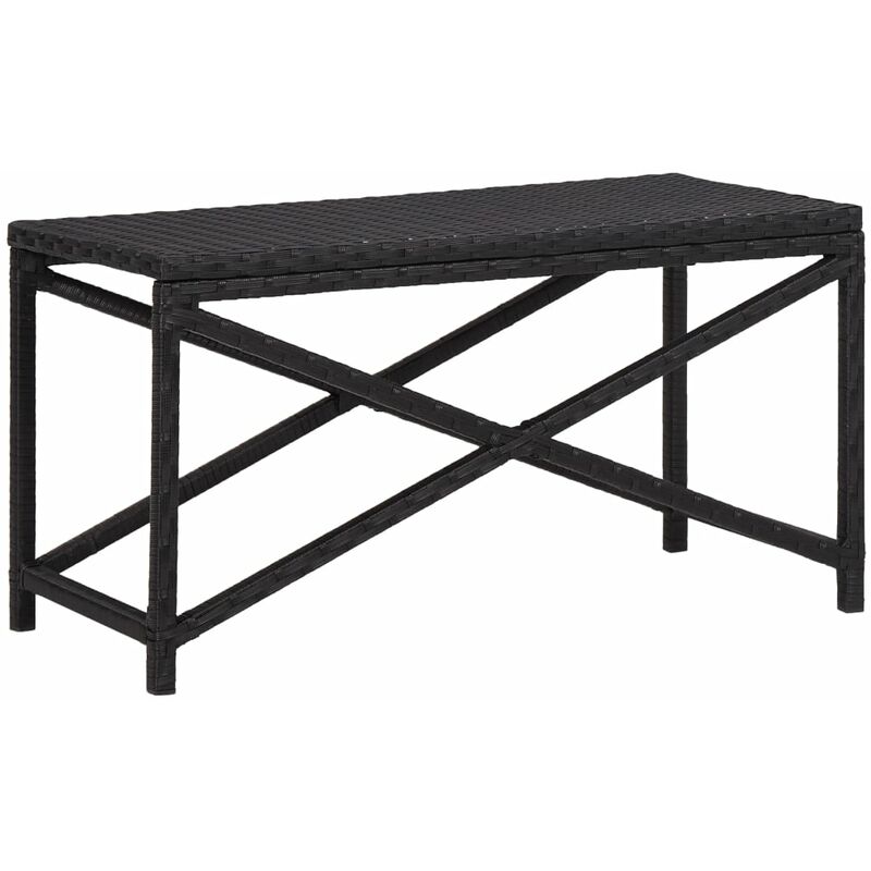 

vidaXL Banco de jardín de ratán sintético negro 80 cm - Negro