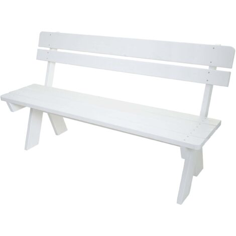 Banco de jardín hwc-l66 banco de madera banco de parque madera maciza de calidad gourmet 148 cm blanco 040005834