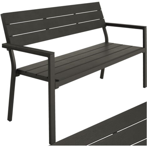 Banco de jardín Line con estructura de aluminio 128x59x88cm - banco de jardín, asiento exterior, banco para el porche