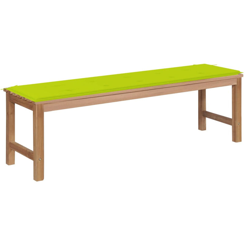 

Banco de jardin madera de teca con cojin verde brillante 150 cm