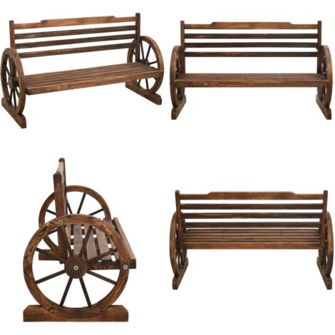 Banco de jardín madera maciza de abeto 112 cm - Banco de madera - Banco de abeto