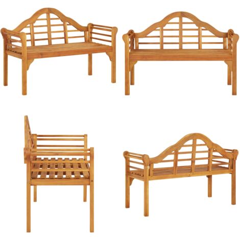 Banco de jardín madera maciza de acacia 125 cm - Banco exterior - Banco de madera