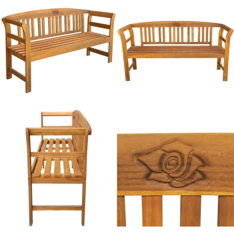 Banco de jardín madera maciza de acacia 157 cm - Banco de madera - Banco de acacia