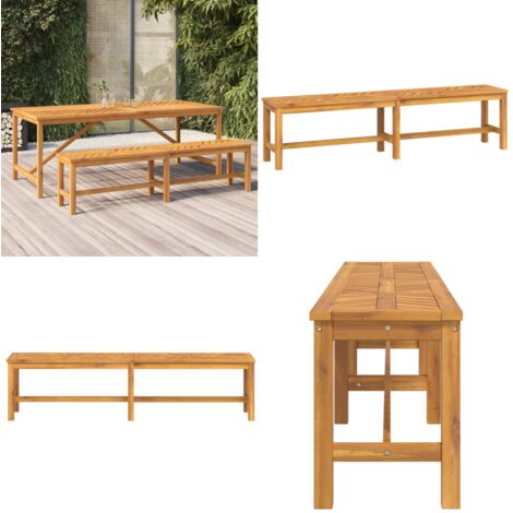 Banco de jardín madera maciza de acacia 180 cm - Banco de exterior - Banco de madera